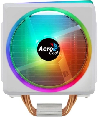 Устройство охлаждения(кулер) Aerocool Cylon 4F ARGB Soc-AM5/AM4/1200/1700/1851 белый 4-pin 14-26dB Al+Cu 145W 550gr Ret (CYLON 4F WH ARGB PWM 4P)