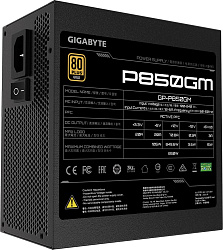 Блок питания Gigabyte ATX 850W GP-P850GM 80+ gold (20+4pin) APFC 120mm fan 8xSATA Cab Manag RTL