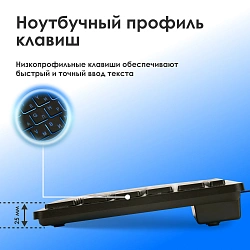 Клавиатура Оклик 300S черный USB slim LED (1696461)