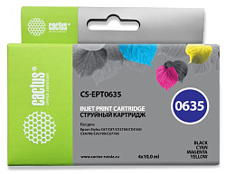 Картридж струйный Cactus CS-EPT0635 T0635 черный/голубой/пурпурный/желтый набор (40мл) для Epson Stylus C67/C87/CX3700/CX4100/CX4700 с чипом