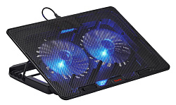 Подставка для ноутбука Buro BU-LCP156-B214H 15.6" 355x255x30мм 2xUSB 2x 140ммFAN 900г металлическая сетка/пластик черный