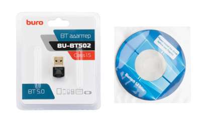 Адаптер USB Buro BU-BT502 BT5.0+EDR class 1.5 20м черный
