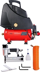 Компрессор поршневой Fubag Wood Master Kit безмасляный 180л/мин 6л 1100Вт красный/черный