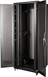 Шкаф серверный Lanmaster Business (TWT-CBB-47U-8X12-P1) напольный 47U 800x1200мм пер.дв.перфор. задн.дв.перфор.2-хст. 2 бок.пан. 800кг черный