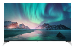 Телевизор QLED Hyundai 55" H-LED55QBU7500 Android TV Frameless черный/серебристый 4K Ultra HD 60Hz DVB-T DVB-T2 DVB-C DVB-S DVB-S2 USB WiFi Smart TV