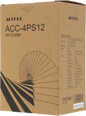 Устройство охлаждения(кулер) Accord ACC-4PS12 ARGB Soc-AM5/AM4/1200/1700/1851 черный 4-pin 37dB Al+Cu 180W 610gr brown box