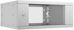 Шкаф коммутационный Cabeus (WSC-05D-4U55/45) настенный 4U 550x450мм пер.дв.стекл 30кг серый 390мм IP20 сталь