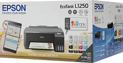Принтер струйный Epson L1250 (C11CJ71405/403/402) A4 WiFi черный