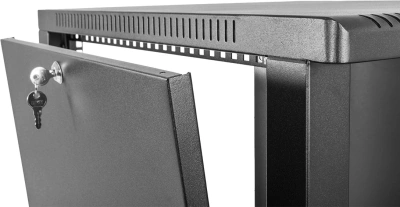 Шкаф коммутационный ЦМО (ШРН-9.350.1-9005) настенный 9U 600x350мм пер.дв.стал.лист 200кг черный 300мм 180град. 479мм IP20 металл