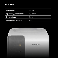 Кулер Hyundai H-WD115E настольный белый
