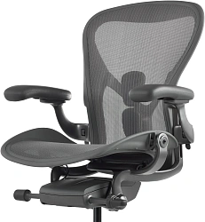 Кресло эргономичное Herman Miller Aeron C Large черный сетка с подголов. крестов. пластик