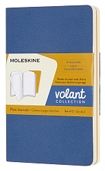 Блокнот Moleskine VOLANT QP713B41M17 Pocket 90x140мм 80стр. нелинованный мягкая обложка синий/желтый янтарный (2шт)