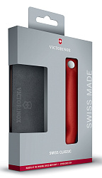 Нож кухонный Victorinox Swiss Classic (6.7191.F1) стальной столовый для овощей лезв.110мм серрейт. заточка красный/черный карт.коробка