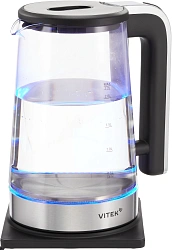 Чайник электрический Vitek VT-WK1073 2.2л. 1800Вт черный/серебристый корпус: стекло