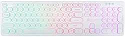 Клавиатура Оклик 420MRL белый USB slim Multimedia LED