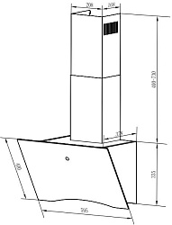 Вытяжка каминная Weissgauff Assy 60 TC черный управление: сенсорное (1 мотор)