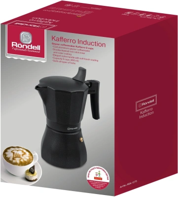 Кофеварка гейзерн. Rondell Kafferro RDA-1275 0.45л алюминий темно-серый