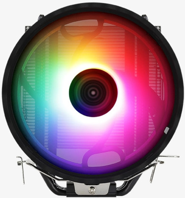 Устройство охлаждения(кулер) Aerocool Rave 4 ARGB Soc-AM5/AM4/1200/1700/1851 черный/белый 4-pin 18-27dB Al+Cu 130W 570gr Ret (RAVE 4 ARGB PWM 4P)