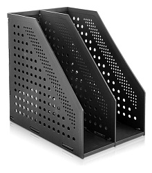 Лоток вертикальный Deli 78999Black 2отд. складной A4 168х255х243мм черный пластик