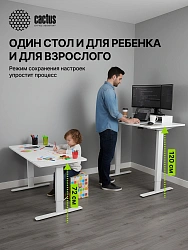 Стол для компьютера Cactus CS-ED-WWT столешница МДФ белый каркас белый