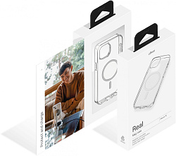 Чехол (клип-кейс) uBear для Apple iPhone 15 Real Mag Case with MagSafe прозрачный (CS252TT61RL-I23M)