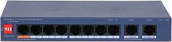 Коммутатор Dahua DH-CS4010-8ET2GT-60 8x100Мбит/с 2x1Гбит/с 2xКомбо(1000BASE-T/SFP) управляемый