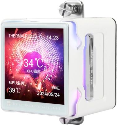 Система водяного охлаждения Thermalright Elite Vision 360 ARGB Soc-AM5/AM4/1200/1700/1851 белый 4-pin 29.4dB Al LCD Ret (E-VISION-360-WH-ARGB)