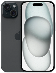 Смартфон Apple A3090 iPhone 15 256Gb черный моноблок 3G 4G 1Sim 6.1" 1179x2556 iOS 17 48Mpix 802.11 a/b/g/n/ac/ax NFC GPS GSM900/1800 Protect