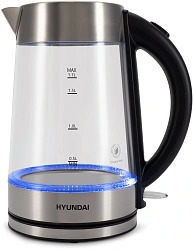 Чайник электрический Hyundai HYK-G7405 1.7л. 2200Вт черный/серебристый корпус: стекло
