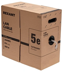 Кабель информационный Rexant 01-0146-R кат.5E F/UTP 4 пары 24AWG PE внешний 305м черный