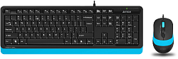 Клавиатура + мышь A4Tech Fstyler F1010 клав:черный/синий мышь:черный/синий USB Multimedia (F1010 BLUE)