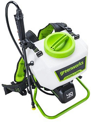 Опрыскиватель Greenworks G40BPS аккум. ранц. 15л белый/зеленый (5300007)