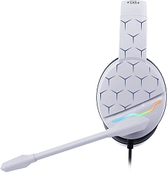 Наушники с микрофоном Оклик HS-L710G белый/черный 2м мониторные оголовье (1978693)