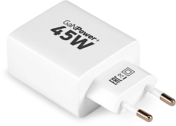 Сетевое зар./устр. Digma Pro DPW4A 45W 3A (PD+QC) USB-C/USB-A универсальное белый (DPW4A5GX11WH)