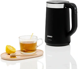 Чайник электрический Gorenje K17TRDW 1.7л. 2200Вт черный/серебристый корпус: металл