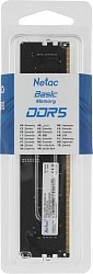 Память DDR5 8GB 4800MHz Netac NTBSD5P48SP-08 Basic RTL Gaming PC5-38400 CL40 DIMM 288-pin 1.1В Intel single rank Ret