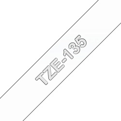 Картридж ленточный Brother TZE135 белый на прозрачном для Brother P-Touch