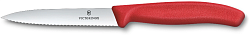 Нож кухонный Victorinox Swiss Classic 6.7731.C1 для овощей лезв.100мм серрейт. заточка красный