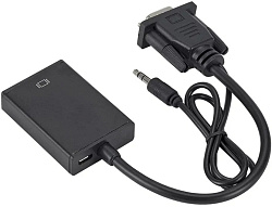 Переходник аудио-видео Premier 5-982-0.15 VGA (m)/HDMI (f)/Jack 3.5 (f) 0.2м. черный