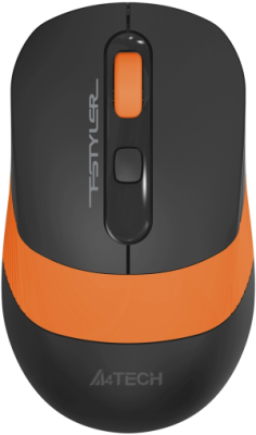 Мышь A4Tech Fstyler FG10S черный/оранжевый оптическая 2000dpi silent беспров. USB для ноутбука 4but (FG10S ORANGE)