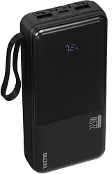 Мобильный аккумулятор Tecno Pocket L201Q 20000mAh QC3.0/PD 22.5W 3A USB-A/2xUSB-C черный (L201Q)