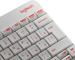 Клавиатура + мышь Logitech MK240 клав:белый/красный мышь:белый/красный USB беспроводная slim Multimedia (920-008160)
