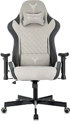 Кресло игровое Knight Regal Fabric светло-серый/серый искусственная замша крестов. металл