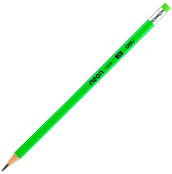 Карандаш ч/г Deli Neon EU51800 2B трехгран. тополь карт.кор. (12шт) ластик