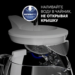 Чайник электрический Polaris PWK 1563CGL 1.5л. 2200Вт белый/серебристый корпус: пластик/стекло