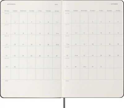Еженедельник Moleskine ACADEMIC WKNT Large 130х210мм датир.18мес 208стр. черный
