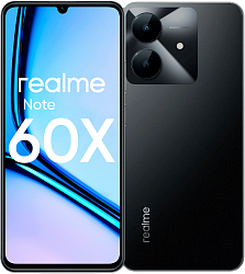Смартфон Realme RMX3938 Note 60х 128Gb 4Gb черный моноблок 3G 4G 2Sim 6.74" 720x1600 Android 14 8Mpix 802.11 a/b/g/n/ac GPS GSM900/1800 GSM1900 A-GPS microSD max2048Gb