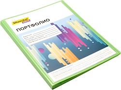 Папка-портфолио с 40 прозр.вклад. Silwerhof Create SCR-P40GRN A4 пластик 0.7мм карм.на лиц.стор. зеленый