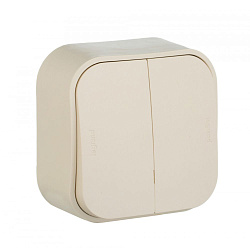 Выключатель Legrand Quteo откр. 2кл. IP20 слоновая кость (782232)
