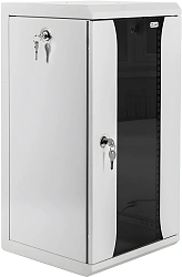 Шкаф коммутационный ЦМО (ШРН-8.255-10) настенный 8U 320x305мм пер.дв.стекл серый 255мм 8.1кг 180град. 420мм